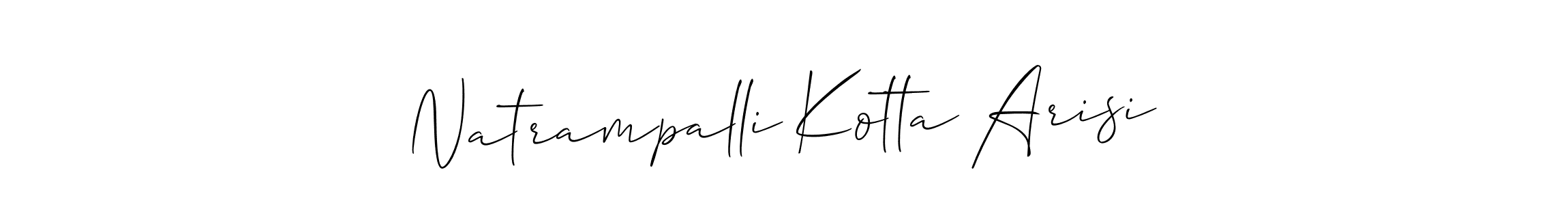 How to make Natrampalli Kotta Arisi name signature. Use Allison_Script style for creating short signs online. This is the latest handwritten sign. Natrampalli Kotta Arisi signature style 2 images and pictures png