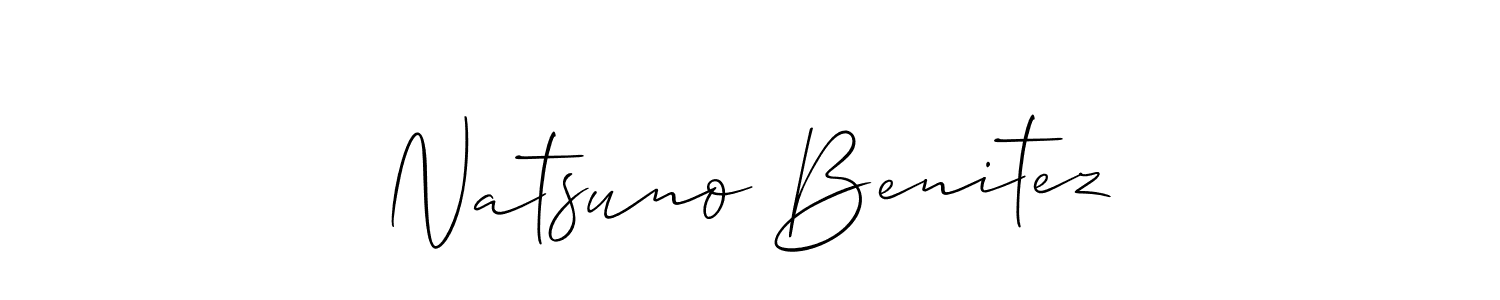 The best way (Allison_Script) to make a short signature is to pick only two or three words in your name. The name Natsuno Benitez include a total of six letters. For converting this name. Natsuno Benitez signature style 2 images and pictures png