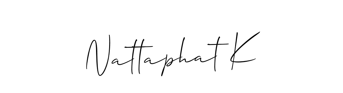 How to make Nattaphat K name signature. Use Allison_Script style for creating short signs online. This is the latest handwritten sign. Nattaphat K signature style 2 images and pictures png