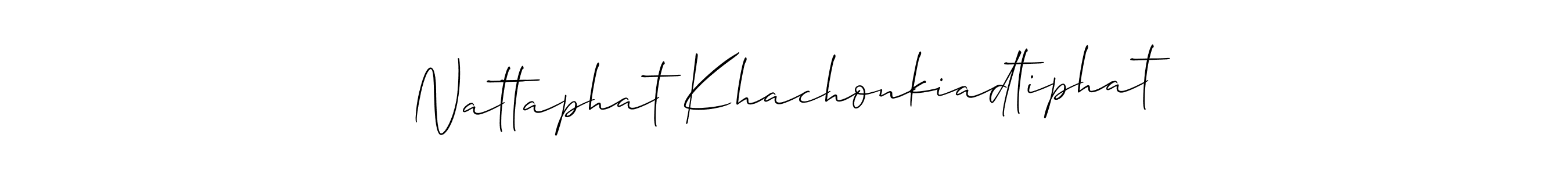 Also You can easily find your signature by using the search form. We will create Nattaphat Khachonkiadtiphat name handwritten signature images for you free of cost using Allison_Script sign style. Nattaphat Khachonkiadtiphat signature style 2 images and pictures png