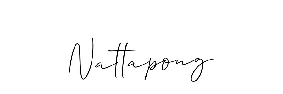 Use a signature maker to create a handwritten signature online. With this signature software, you can design (Allison_Script) your own signature for name Nattapong. Nattapong signature style 2 images and pictures png