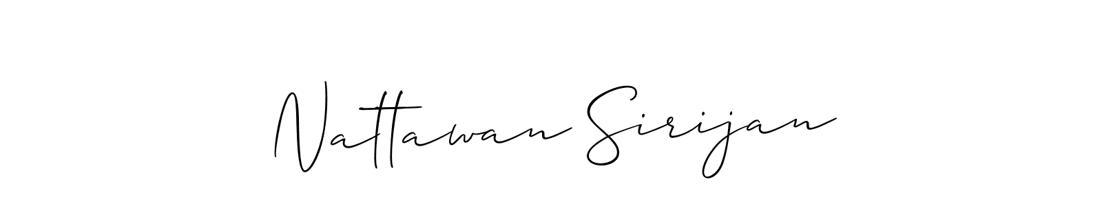 Create a beautiful signature design for name Nattawan Sirijan. With this signature (Allison_Script) fonts, you can make a handwritten signature for free. Nattawan Sirijan signature style 2 images and pictures png