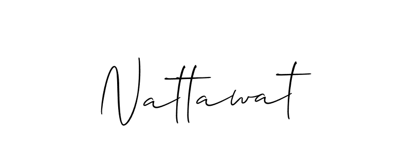 How to Draw Nattawat signature style? Allison_Script is a latest design signature styles for name Nattawat. Nattawat signature style 2 images and pictures png