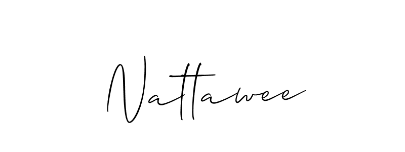 Allison_Script is a professional signature style that is perfect for those who want to add a touch of class to their signature. It is also a great choice for those who want to make their signature more unique. Get Nattawee name to fancy signature for free. Nattawee signature style 2 images and pictures png