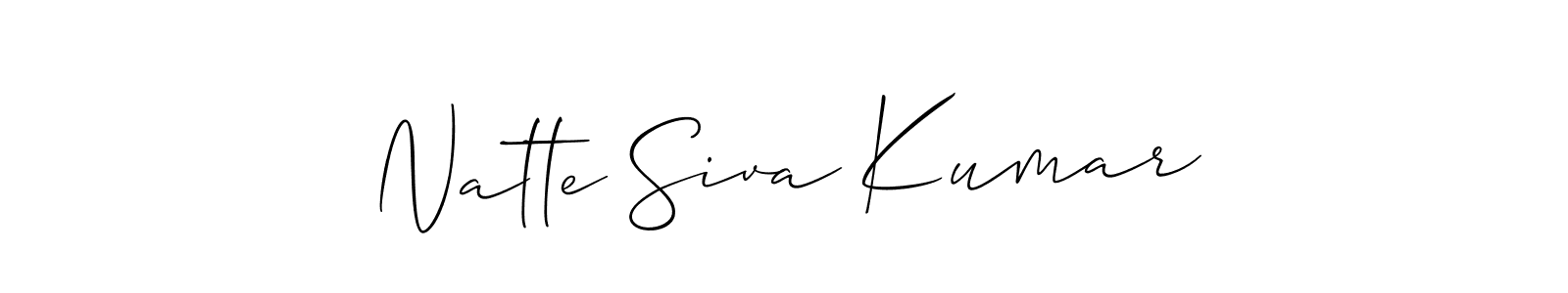 if you are searching for the best signature style for your name Natte Siva Kumar. so please give up your signature search. here we have designed multiple signature styles  using Allison_Script. Natte Siva Kumar signature style 2 images and pictures png
