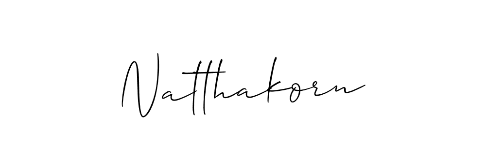 Allison_Script is a professional signature style that is perfect for those who want to add a touch of class to their signature. It is also a great choice for those who want to make their signature more unique. Get Natthakorn name to fancy signature for free. Natthakorn signature style 2 images and pictures png