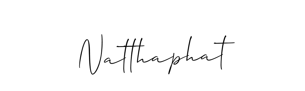 Use a signature maker to create a handwritten signature online. With this signature software, you can design (Allison_Script) your own signature for name Natthaphat. Natthaphat signature style 2 images and pictures png