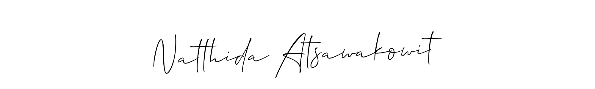 Design your own signature with our free online signature maker. With this signature software, you can create a handwritten (Allison_Script) signature for name Natthida Atsawakowit. Natthida Atsawakowit signature style 2 images and pictures png