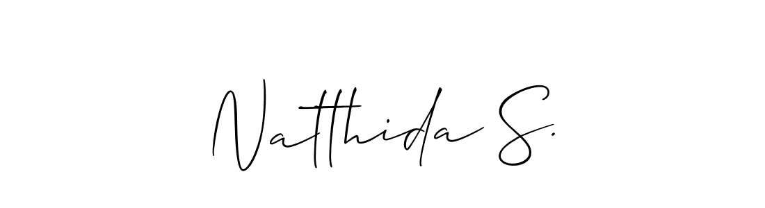 How to make Natthida S. signature? Allison_Script is a professional autograph style. Create handwritten signature for Natthida S. name. Natthida S. signature style 2 images and pictures png