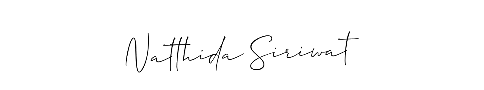 How to make Natthida Siriwat signature? Allison_Script is a professional autograph style. Create handwritten signature for Natthida Siriwat name. Natthida Siriwat signature style 2 images and pictures png