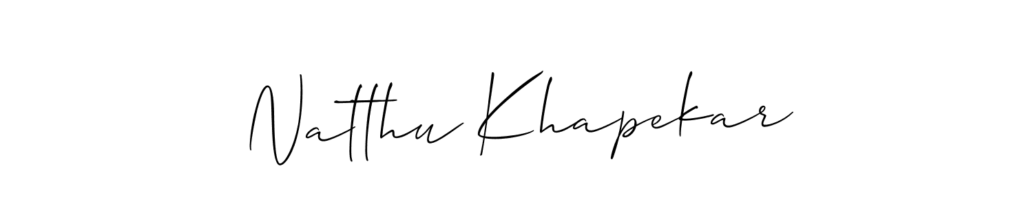 Natthu Khapekar stylish signature style. Best Handwritten Sign (Allison_Script) for my name. Handwritten Signature Collection Ideas for my name Natthu Khapekar. Natthu Khapekar signature style 2 images and pictures png