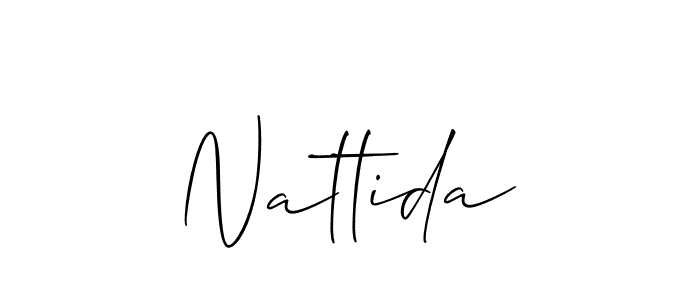 It looks lik you need a new signature style for name Nattida. Design unique handwritten (Allison_Script) signature with our free signature maker in just a few clicks. Nattida signature style 2 images and pictures png