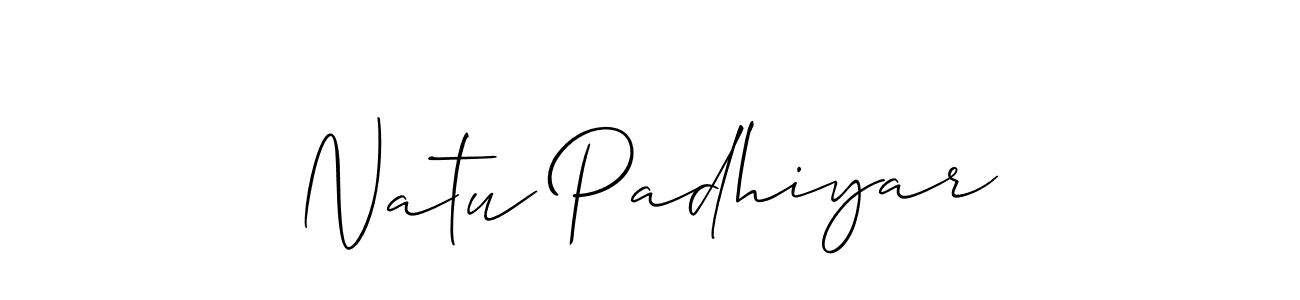 Also You can easily find your signature by using the search form. We will create Natu Padhiyar name handwritten signature images for you free of cost using Allison_Script sign style. Natu Padhiyar signature style 2 images and pictures png