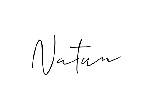 Use a signature maker to create a handwritten signature online. With this signature software, you can design (Allison_Script) your own signature for name Natun. Natun signature style 2 images and pictures png