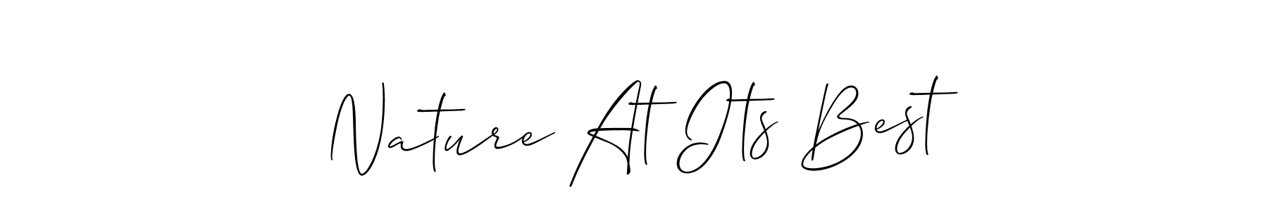 How to Draw Nature At Its Best signature style? Allison_Script is a latest design signature styles for name Nature At Its Best. Nature At Its Best signature style 2 images and pictures png