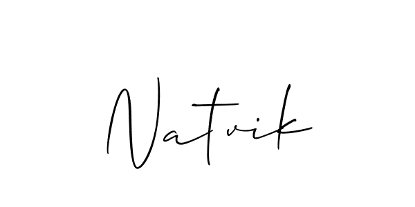 Use a signature maker to create a handwritten signature online. With this signature software, you can design (Allison_Script) your own signature for name Natvik. Natvik signature style 2 images and pictures png