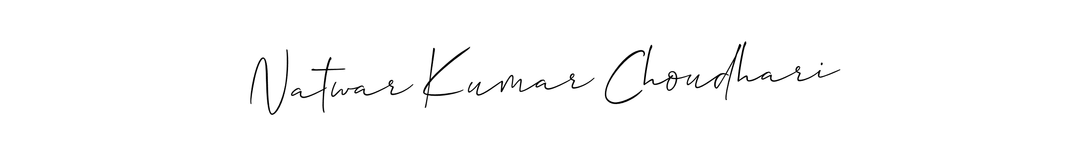 The best way (Allison_Script) to make a short signature is to pick only two or three words in your name. The name Natwar Kumar Choudhari include a total of six letters. For converting this name. Natwar Kumar Choudhari signature style 2 images and pictures png