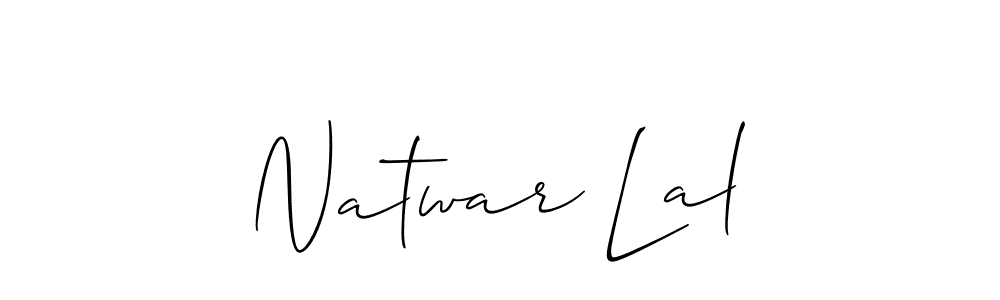 The best way (Allison_Script) to make a short signature is to pick only two or three words in your name. The name Natwar Lal include a total of six letters. For converting this name. Natwar Lal signature style 2 images and pictures png