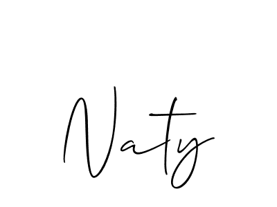 How to make Naty signature? Allison_Script is a professional autograph style. Create handwritten signature for Naty name. Naty signature style 2 images and pictures png