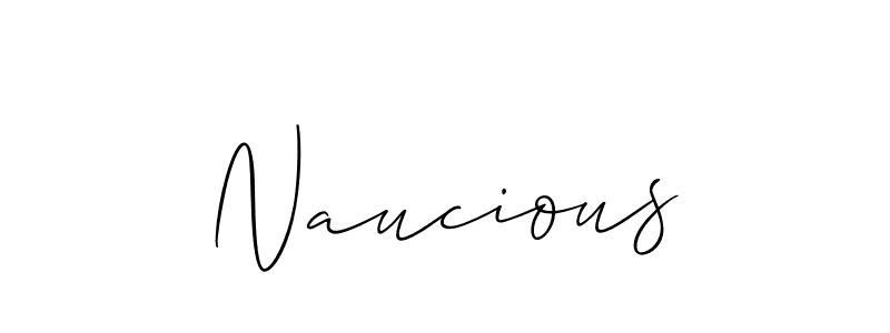 It looks lik you need a new signature style for name Naucious. Design unique handwritten (Allison_Script) signature with our free signature maker in just a few clicks. Naucious signature style 2 images and pictures png
