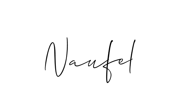 Design your own signature with our free online signature maker. With this signature software, you can create a handwritten (Allison_Script) signature for name Naufel. Naufel signature style 2 images and pictures png