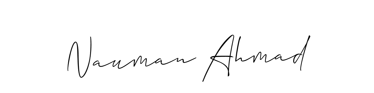 The best way (Allison_Script) to make a short signature is to pick only two or three words in your name. The name Nauman Ahmad include a total of six letters. For converting this name. Nauman Ahmad signature style 2 images and pictures png