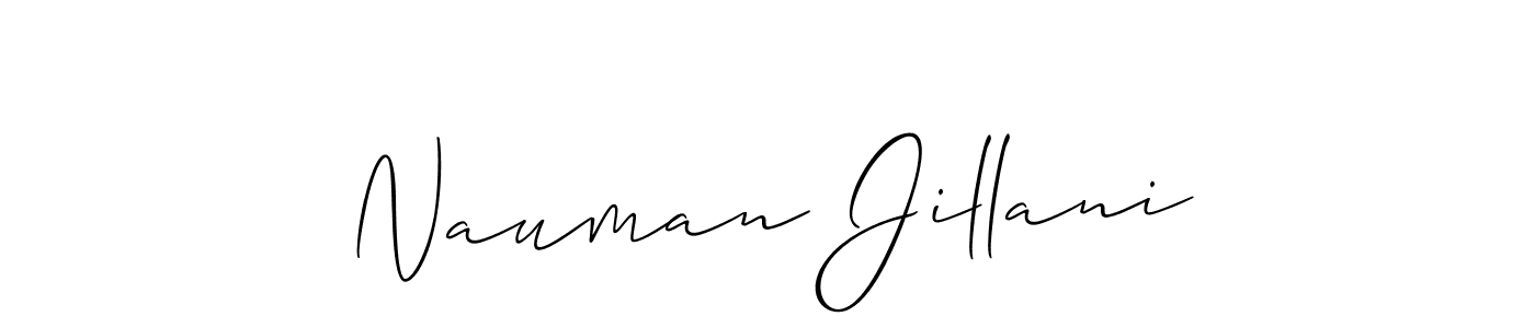 Use a signature maker to create a handwritten signature online. With this signature software, you can design (Allison_Script) your own signature for name Nauman Jillani. Nauman Jillani signature style 2 images and pictures png