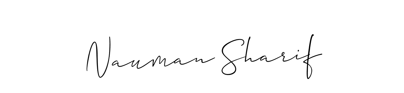 You should practise on your own different ways (Allison_Script) to write your name (Nauman Sharif) in signature. don't let someone else do it for you. Nauman Sharif signature style 2 images and pictures png