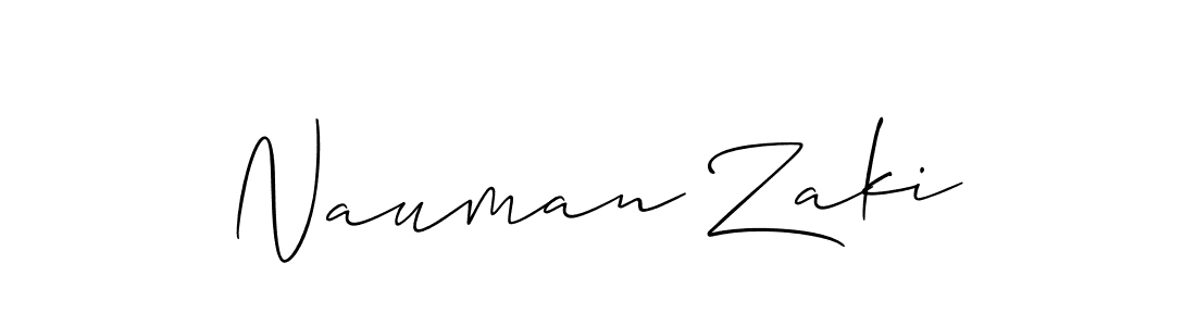 How to make Nauman Zaki name signature. Use Allison_Script style for creating short signs online. This is the latest handwritten sign. Nauman Zaki signature style 2 images and pictures png