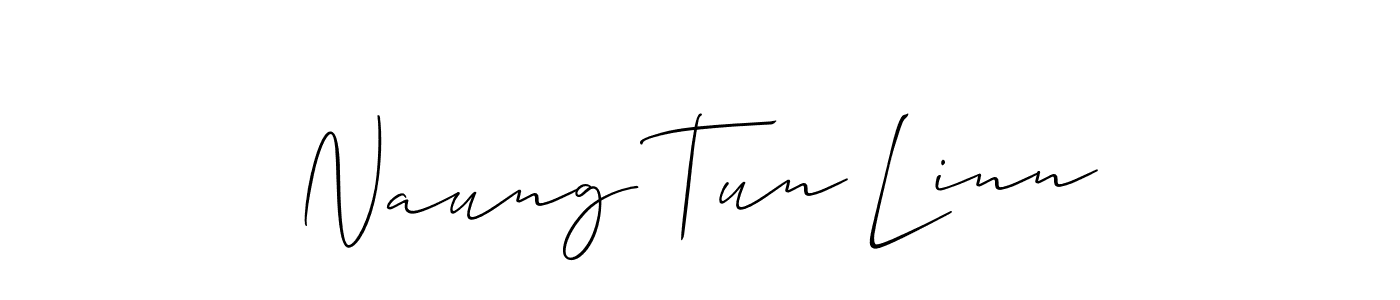 Use a signature maker to create a handwritten signature online. With this signature software, you can design (Allison_Script) your own signature for name Naung Tun Linn. Naung Tun Linn signature style 2 images and pictures png