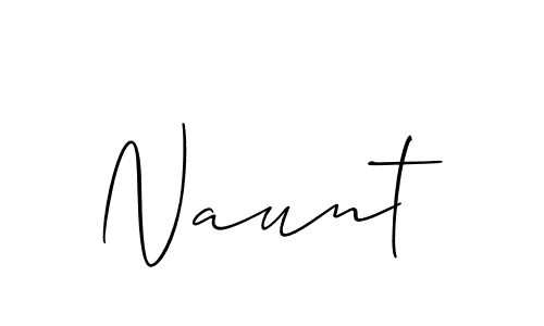 The best way (Allison_Script) to make a short signature is to pick only two or three words in your name. The name Naunt include a total of six letters. For converting this name. Naunt signature style 2 images and pictures png