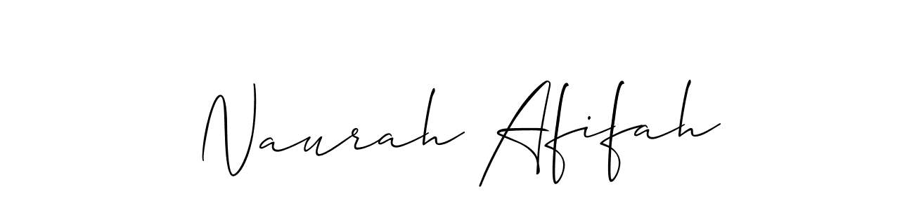 Make a beautiful signature design for name Naurah Afifah. With this signature (Allison_Script) style, you can create a handwritten signature for free. Naurah Afifah signature style 2 images and pictures png