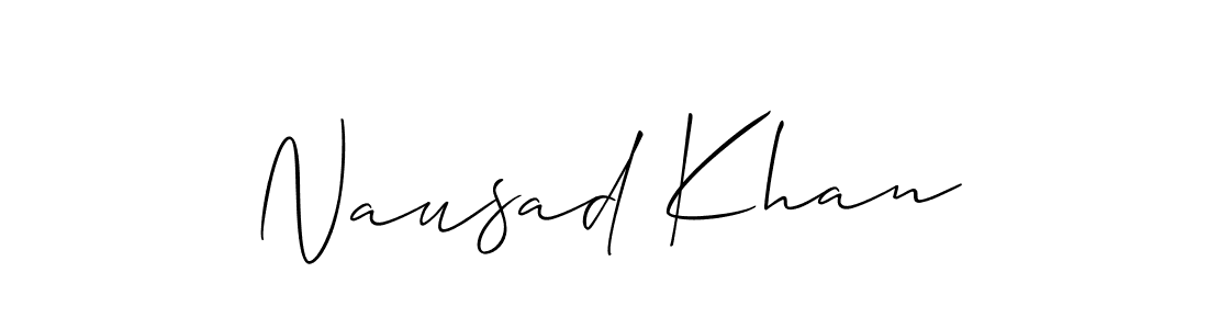 How to make Nausad Khan name signature. Use Allison_Script style for creating short signs online. This is the latest handwritten sign. Nausad Khan signature style 2 images and pictures png