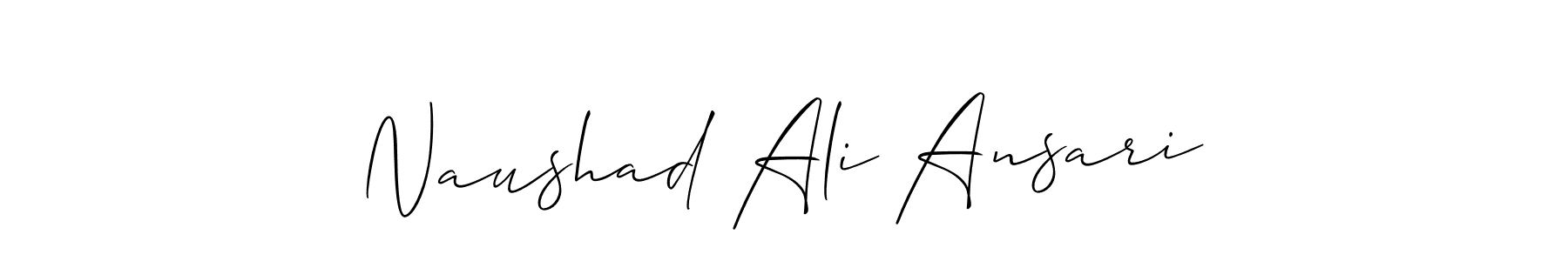 Create a beautiful signature design for name Naushad Ali Ansari. With this signature (Allison_Script) fonts, you can make a handwritten signature for free. Naushad Ali Ansari signature style 2 images and pictures png