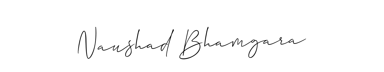 The best way (Allison_Script) to make a short signature is to pick only two or three words in your name. The name Naushad Bhamgara include a total of six letters. For converting this name. Naushad Bhamgara signature style 2 images and pictures png