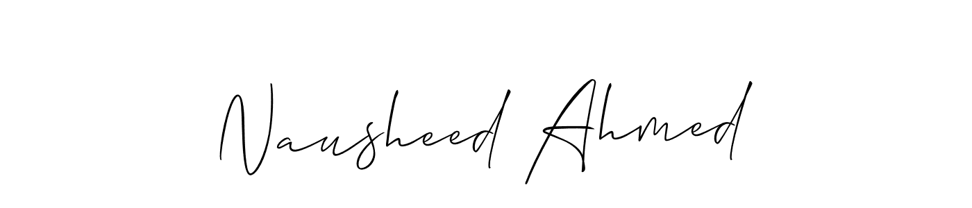 Design your own signature with our free online signature maker. With this signature software, you can create a handwritten (Allison_Script) signature for name Nausheed Ahmed. Nausheed Ahmed signature style 2 images and pictures png