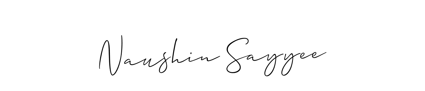 Use a signature maker to create a handwritten signature online. With this signature software, you can design (Allison_Script) your own signature for name Naushin Sayyee. Naushin Sayyee signature style 2 images and pictures png