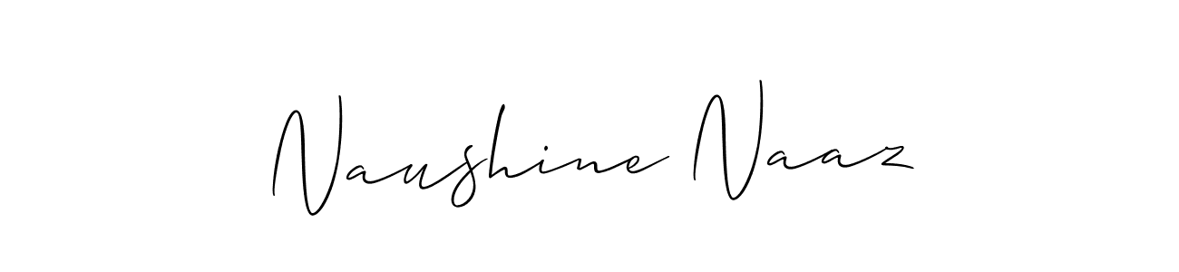 How to make Naushine Naaz name signature. Use Allison_Script style for creating short signs online. This is the latest handwritten sign. Naushine Naaz signature style 2 images and pictures png