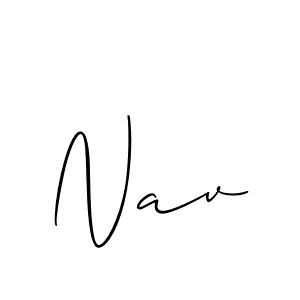 Make a beautiful signature design for name Nav. With this signature (Allison_Script) style, you can create a handwritten signature for free. Nav signature style 2 images and pictures png