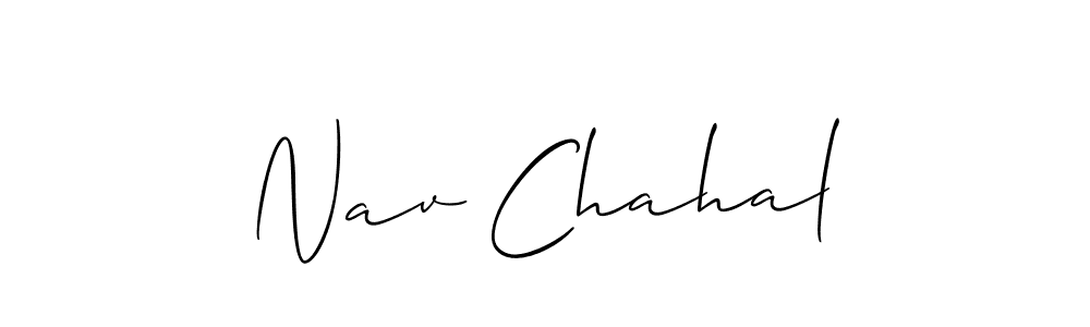 if you are searching for the best signature style for your name Nav Chahal. so please give up your signature search. here we have designed multiple signature styles  using Allison_Script. Nav Chahal signature style 2 images and pictures png