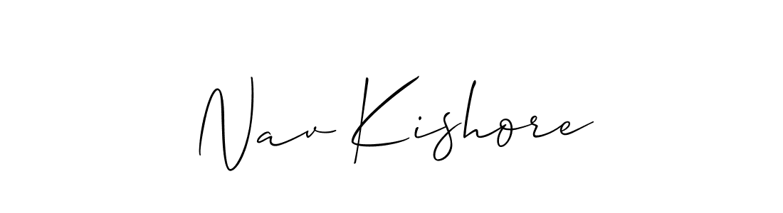 How to make Nav Kishore name signature. Use Allison_Script style for creating short signs online. This is the latest handwritten sign. Nav Kishore signature style 2 images and pictures png