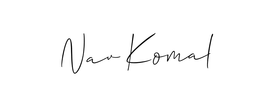 Also You can easily find your signature by using the search form. We will create Nav Komal name handwritten signature images for you free of cost using Allison_Script sign style. Nav Komal signature style 2 images and pictures png