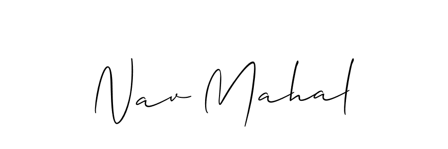 How to make Nav Mahal name signature. Use Allison_Script style for creating short signs online. This is the latest handwritten sign. Nav Mahal signature style 2 images and pictures png