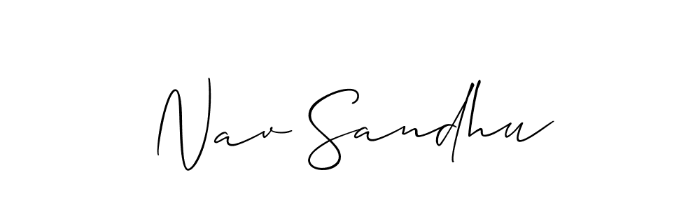 Also we have Nav Sandhu name is the best signature style. Create professional handwritten signature collection using Allison_Script autograph style. Nav Sandhu signature style 2 images and pictures png