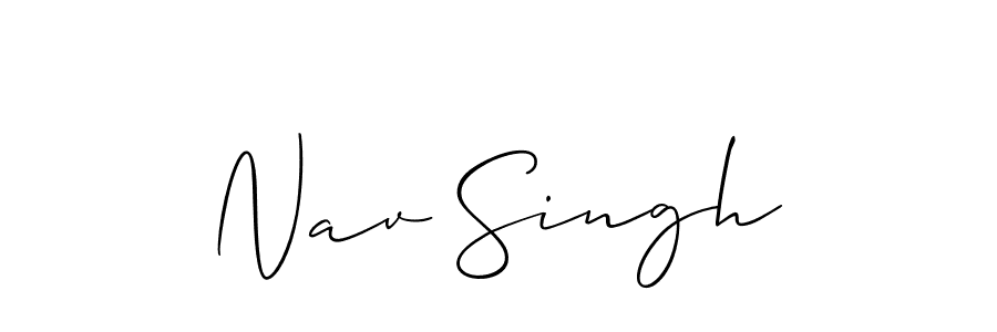 How to make Nav Singh signature? Allison_Script is a professional autograph style. Create handwritten signature for Nav Singh name. Nav Singh signature style 2 images and pictures png