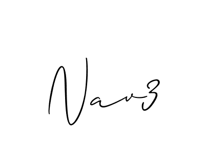 Use a signature maker to create a handwritten signature online. With this signature software, you can design (Allison_Script) your own signature for name Nav3. Nav3 signature style 2 images and pictures png