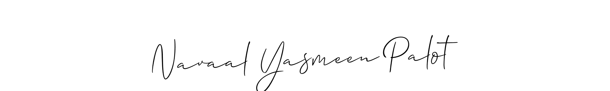 How to make Navaal Yasmeen Palot signature? Allison_Script is a professional autograph style. Create handwritten signature for Navaal Yasmeen Palot name. Navaal Yasmeen Palot signature style 2 images and pictures png