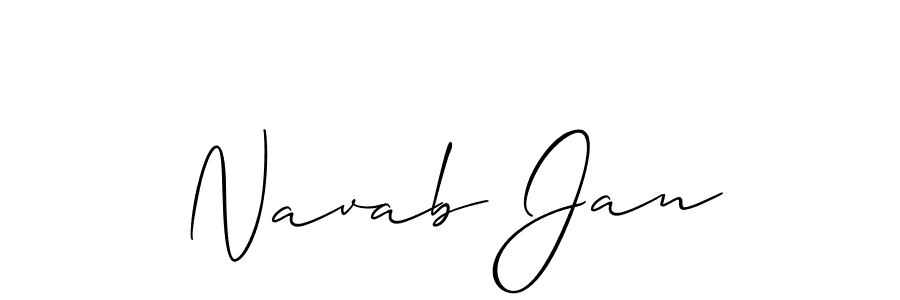 How to make Navab Jan signature? Allison_Script is a professional autograph style. Create handwritten signature for Navab Jan name. Navab Jan signature style 2 images and pictures png