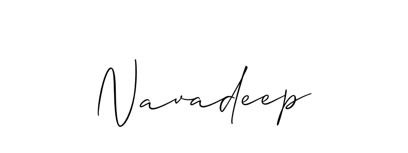 Make a beautiful signature design for name Navadeep. With this signature (Allison_Script) style, you can create a handwritten signature for free. Navadeep signature style 2 images and pictures png