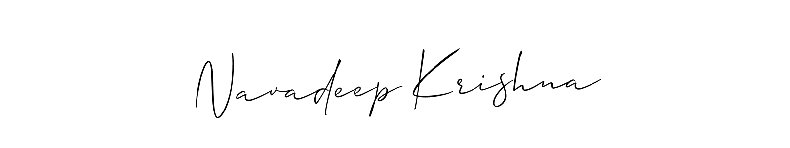 Make a beautiful signature design for name Navadeep Krishna. With this signature (Allison_Script) style, you can create a handwritten signature for free. Navadeep Krishna signature style 2 images and pictures png